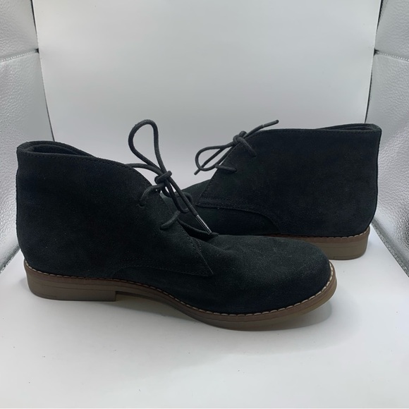 Hush Puppies Boots  9.5 Moyen Chukka Ankle Lace Up Black Leather - Picture 7 of 9